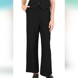 Women's Black Polyester/Spandex Pants - Amazhiyu XL